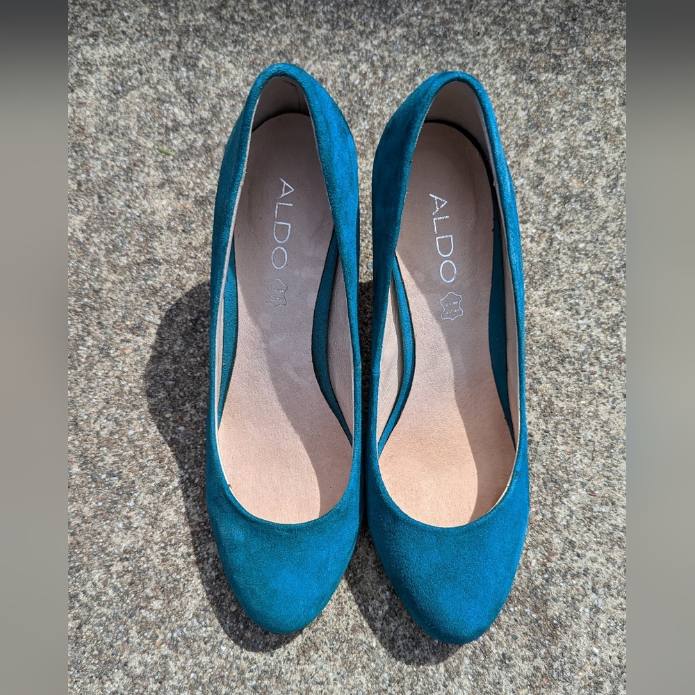 EUC Aldo Pumps 3" Heels, Teal, 38